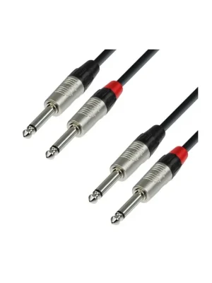 Adam Hall Cables K4 TPP 0090 - Audiokabel REAN 2 x 6,3 mm Klinke mono auf 2 x 6, Nejprodávanější