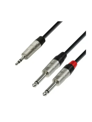 Adam Hall Cables K4 YWPP 0150 - Audiokabel REAN 3,5 mm Klinke stereo auf 2 x 6,3 Značkový