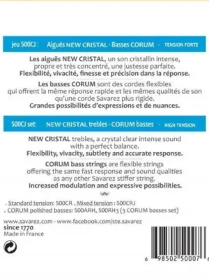 Rychlé Dodání Savarez struny pro klasickou kytaru New Cristal Corum