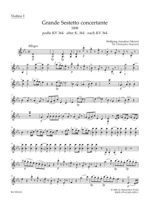 Finální Výprodej Grande Sestetto concertante (1808) podle Sinfonie concertante KV 364
