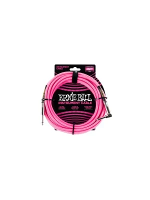 Výprodej Ernie Ball 25FT STRGHT/ANGLE BRAIDED NEON PINK CABL