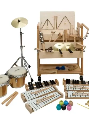Akční Nabídka Goldon perkusní sada v dřevěném vozíku 2